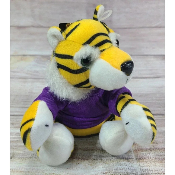 Champion Treasures Mascot Huggies Plush LSU Tiger Stuffed Animal Sound 5" New - Picture 2 of 8